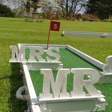 Homme House with Crazy Golf setup on the lawn