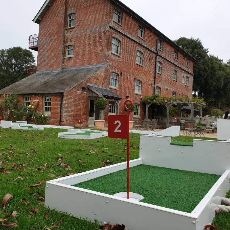 Sopley Mill Wedding Venue with crazy golf hirre