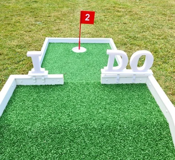 I do on the mini golf wedding package. Photo taken at wedding drinks reception