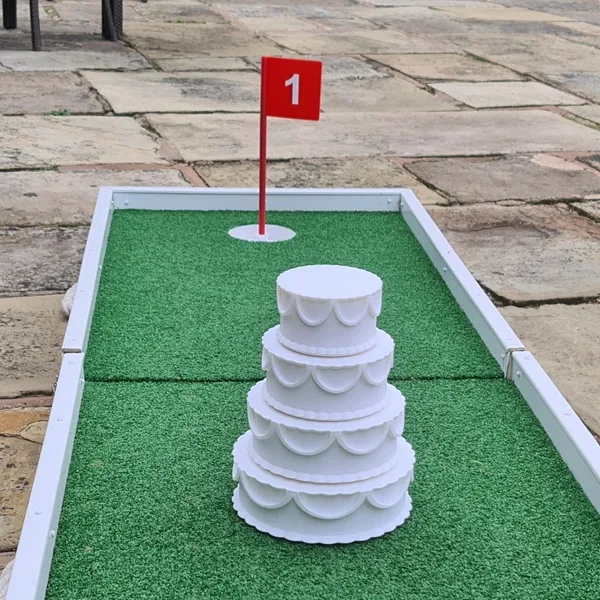 Wedding cake 3d printed on our mini portable crazy golf course